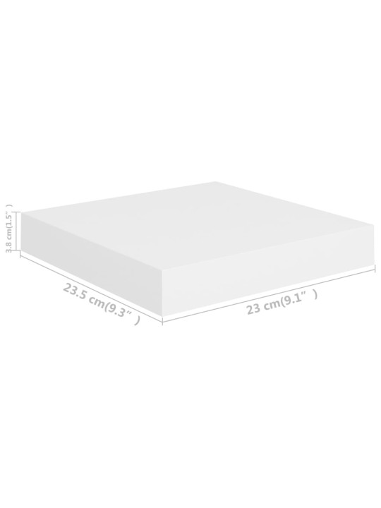 Sienas plaukti, 2 gab., balti, 23x23,5x3,8 cm, mdf