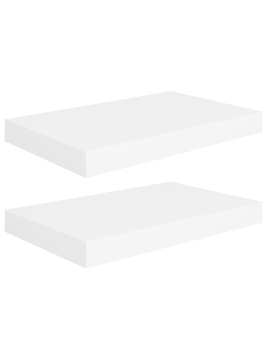 Sienas plaukti, 2 gab., balti, 40x23x3,8 cm, mdf