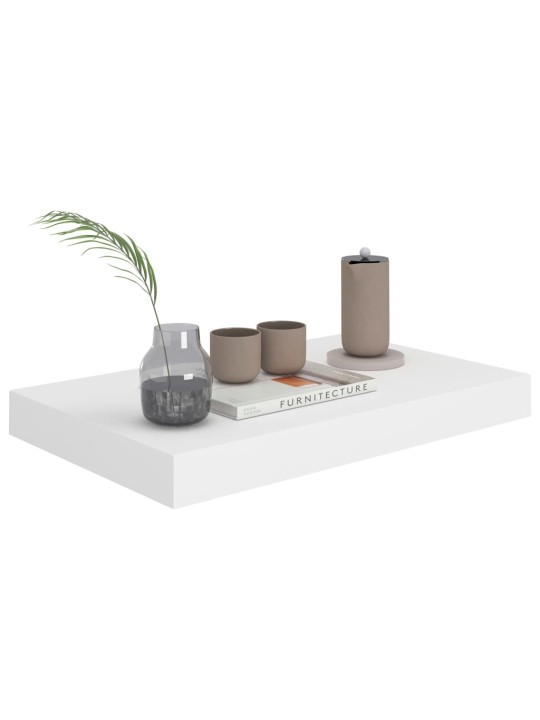 Sienas plaukti, 2 gab., balti, 40x23x3,8 cm, mdf