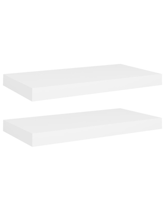 Sienas plaukti, 2 gab., balti, 50x23x3,8 cm, mdf