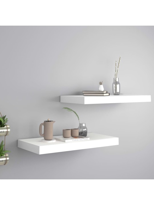 Sienas plaukti, 2 gab., balti, 50x23x3,8 cm, mdf