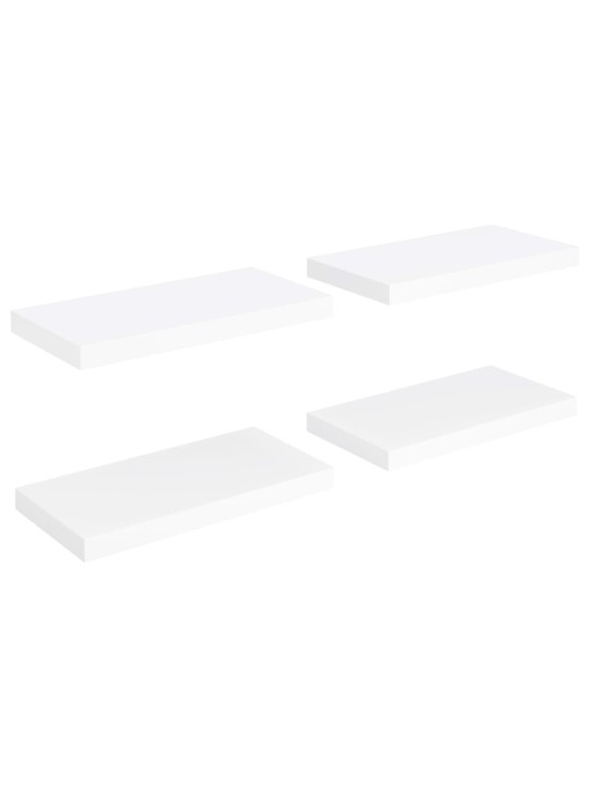 Sienas plaukti, 4 gab., balti, 50x23x3,8 cm, mdf
