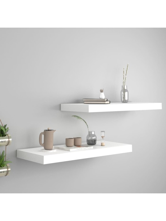 Sienas plaukti, 2 gab., balti, 60x23,5x3,8 cm, mdf