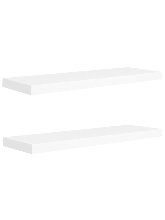 Sienas plaukti, 2 gab., balti, 80x23,5x3,8 cm, mdf