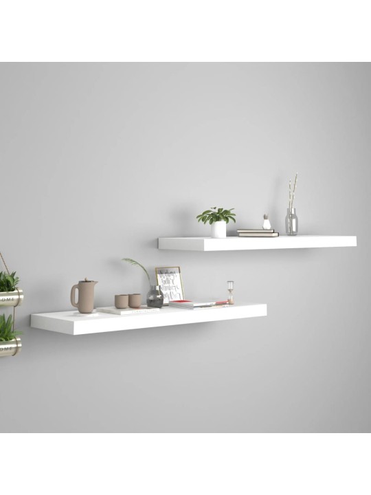 Sienas plaukti, 2 gab., balti, 80x23,5x3,8 cm, mdf