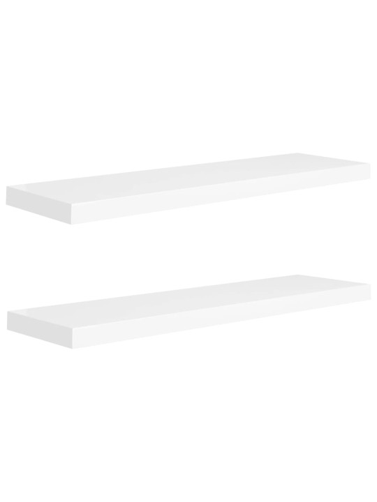 Sienas plaukti, 2 gab., balti, 90x23,5x3,8 cm, mdf