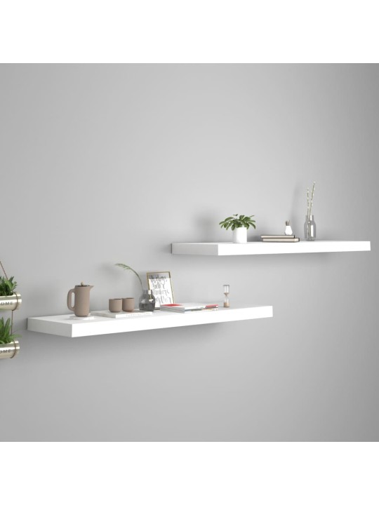 Sienas plaukti, 2 gab., balti, 90x23,5x3,8 cm, mdf