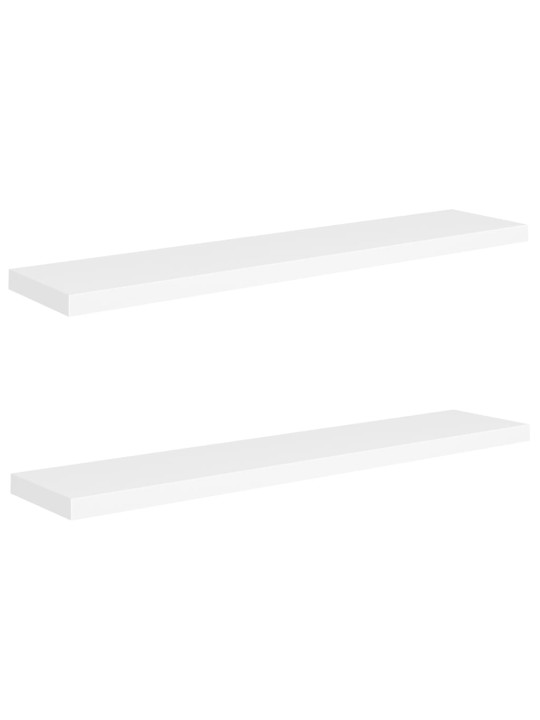 Sienas plaukti, 2 gab., balti, 120x23,5x3,8 cm, mdf