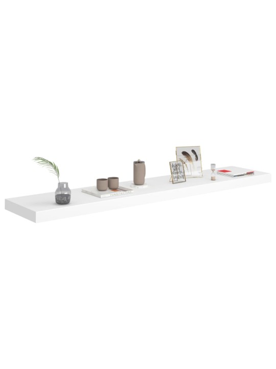 Sienas plaukti, 4 gab., balti, 120x23,5x3,8 cm, mdf