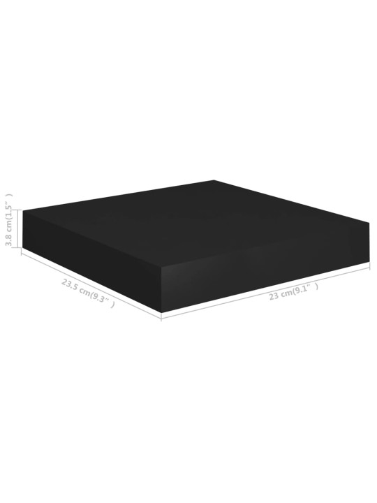 Sienas plaukts, melns, 23x23,5x3,8 cm, mdf