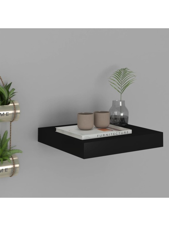 Sienas plaukts, melns, 23x23,5x3,8 cm, mdf