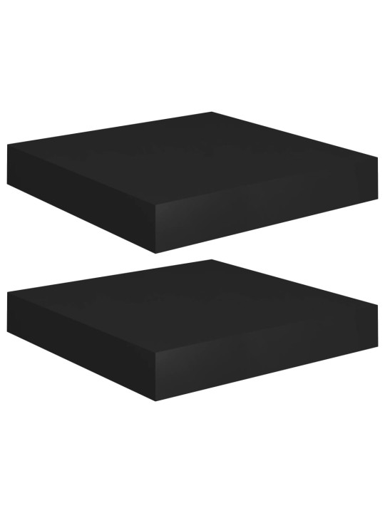 Sienas plaukti, 2 gab., melni, 23x23,5x3,8 cm, mdf