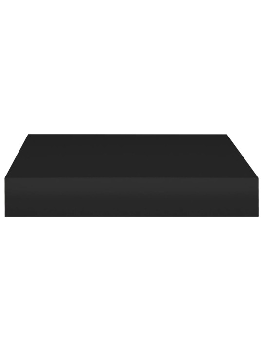 Sienas plaukti, 4 gab., melni, 23x23,5x3,8 cm, mdf
