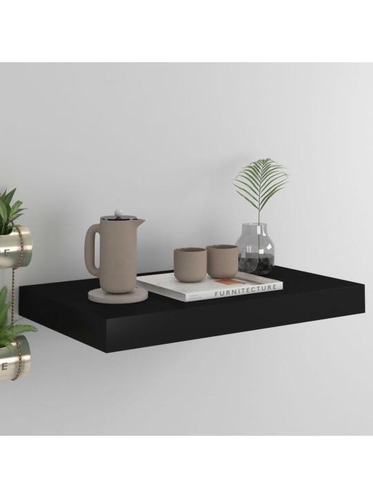 Sienas plaukts, melns, 40x23x3,8 cm, mdf