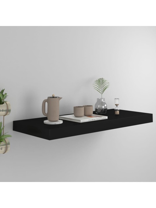 Sienas plaukts, melns, 60x23,5x3,8 cm, mdf