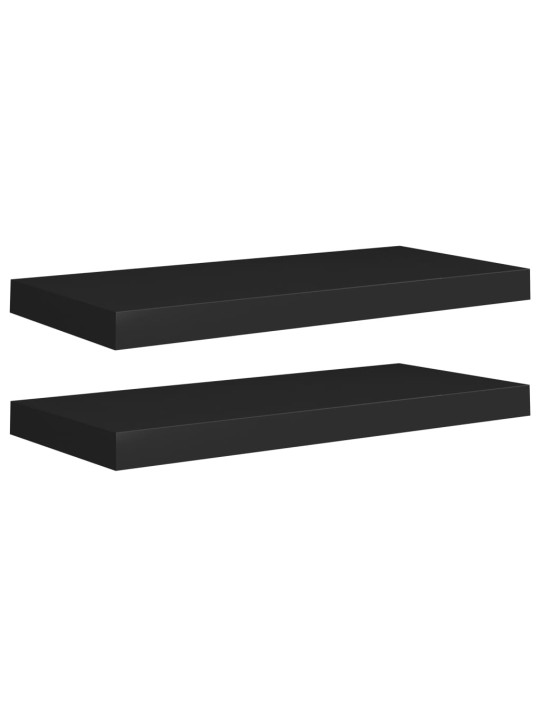 Sienas plaukti, 2 gab., melni, 60x23,5x3,8 cm, mdf