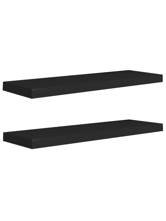 Sienas plaukti, 2 gab., melni, 80x23,5x3,8 cm, mdf