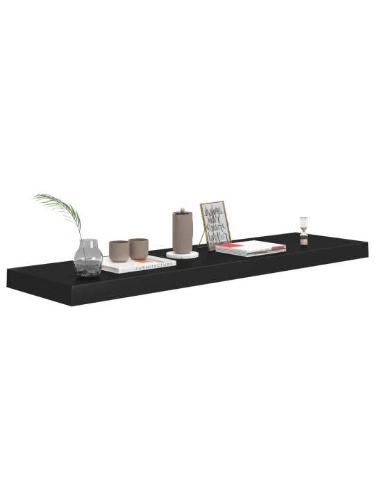 Sienas plaukts, melns, 90x23,5x3,8 cm, mdf