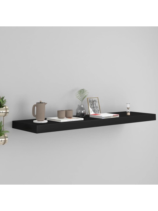 Sienas plaukts, melns, 90x23,5x3,8 cm, mdf