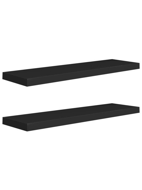 Sienas plaukti, 2 gab., melni, 90x23,5x3,8 cm, mdf