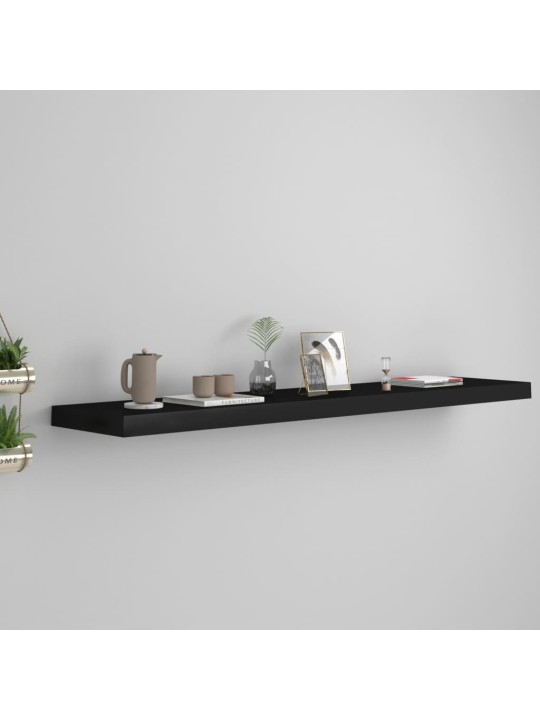 Sienas plaukts, melns, 120x23,5x3,8 cm, mdf