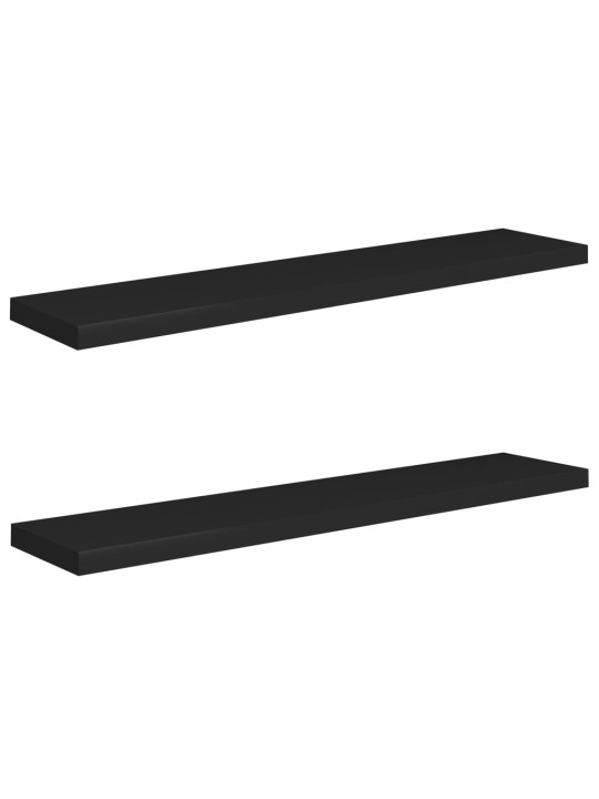 Sienas plaukti, 2 gab., melni, 120x23,5x3,8 cm, mdf