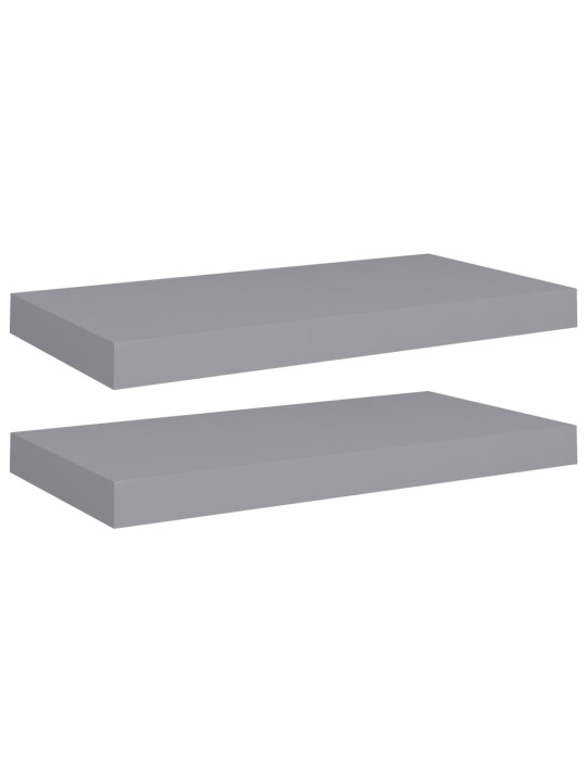 Sienas plaukti, 2 gab., pelēki, 50x23x3,8 cm, mdf