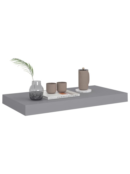 Sienas plaukti, 2 gab., pelēki, 50x23x3,8 cm, mdf