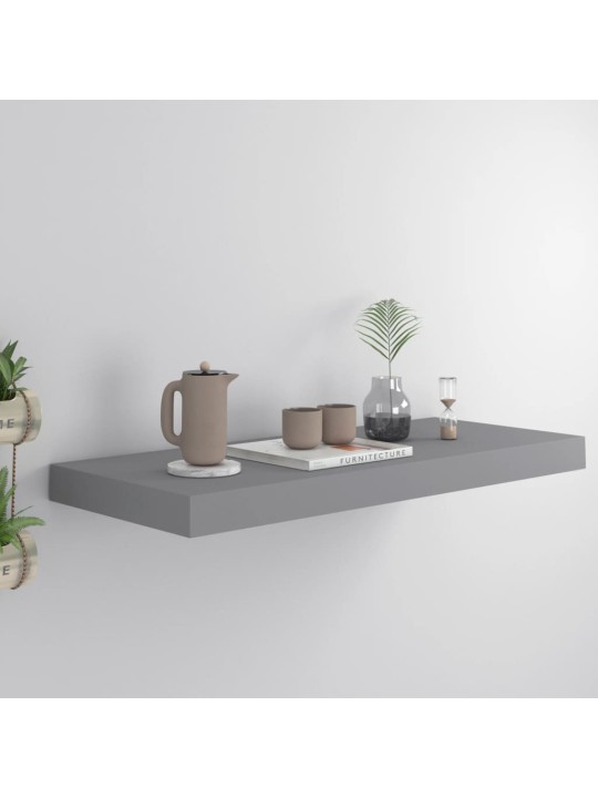 Sienas plaukts, pelēks, 60x23,5x3,8 cm, mdf