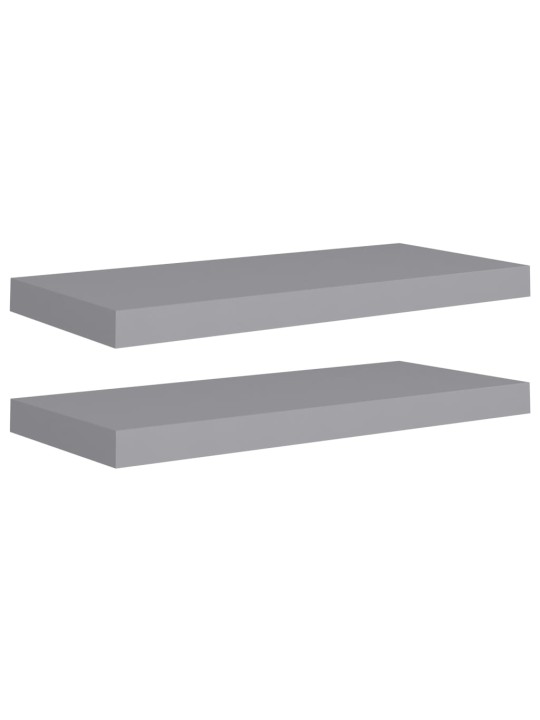 Sienas plaukti, 2 gab., pelēki, 60x23,5x3,8 cm, mdf
