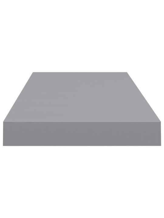 Sienas plaukti, 4 gab., pelēki, 60x23,5x3,8 cm, mdf