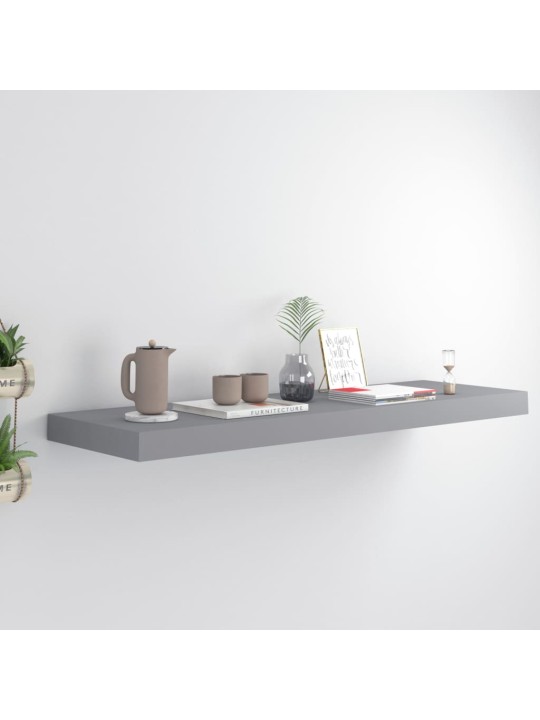 Sienas plaukts, pelēks, 80x23,5x3,8 cm, mdf