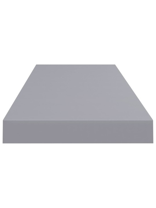 Sienas plaukti, 4 gab., pelēki, 80x23,5x3,8 cm, mdf