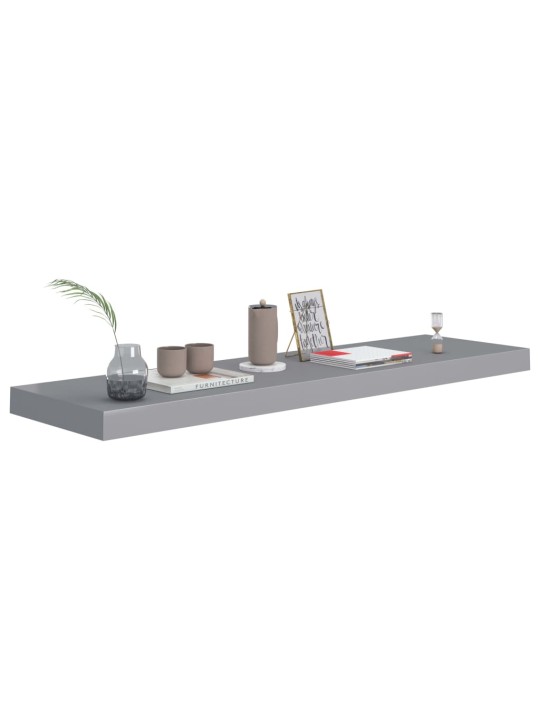 Sienas plaukts, pelēks, 90x23,5x3,8 cm, mdf