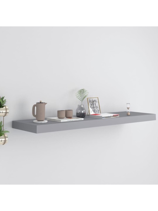 Sienas plaukts, pelēks, 90x23,5x3,8 cm, mdf