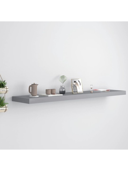 Sienas plaukts, pelēks, 120x23,5x3,8 cm, mdf