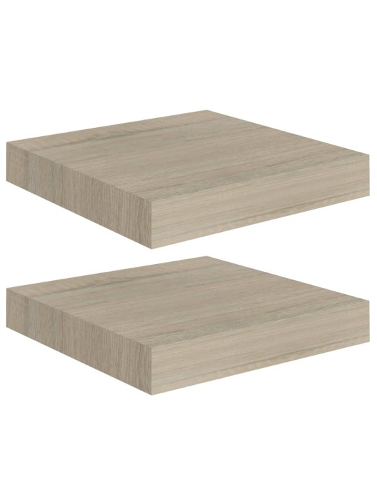 Sienas plaukti, 2 gab., ozolkoka krāsā, 23x23,5x3,8 cm, mdf