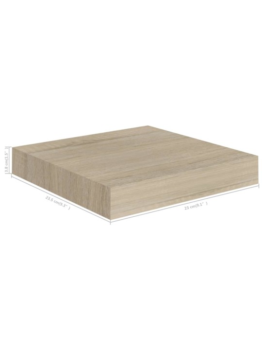 Sienas plaukti, 2 gab., ozolkoka krāsā, 23x23,5x3,8 cm, mdf