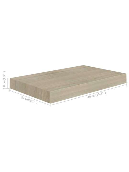 Sienas plaukti, 2 gab., ozolkoka krāsā, 40x23x3,8 cm, mdf