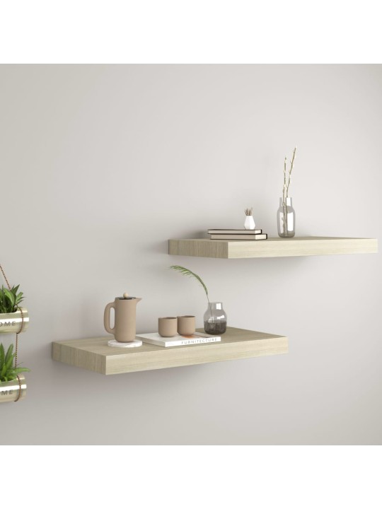 Sienas plaukti, 2 gab., ozolkoka krāsā, 50x23x3,8 cm, mdf