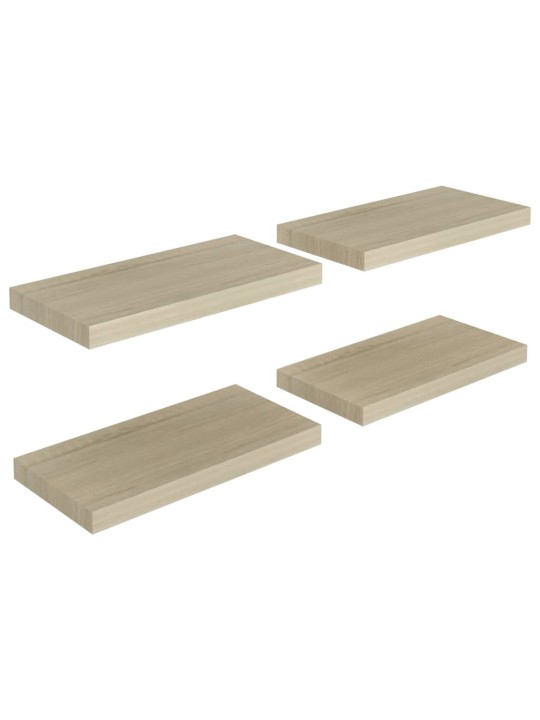 Sienas plaukti, 4 gab., ozolkoka krāsā, 50x23x3,8 cm, mdf