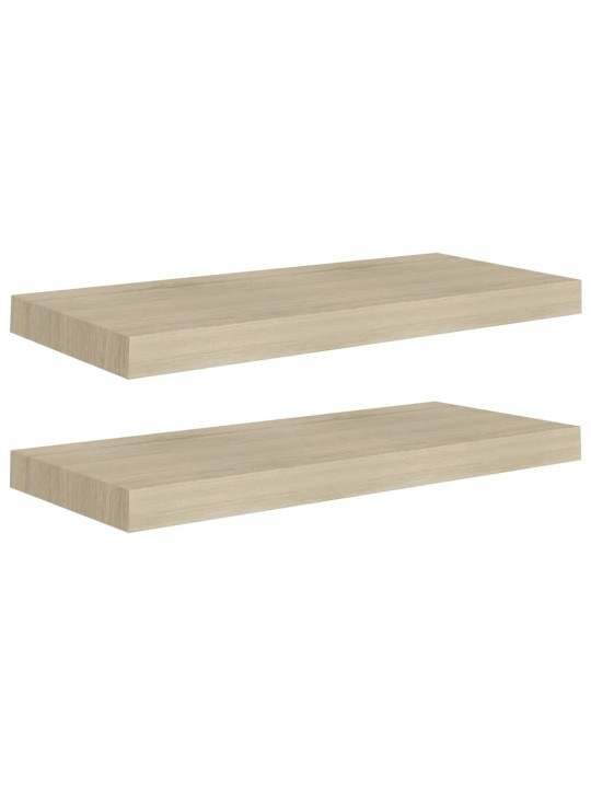 Sienas plaukti, 2 gab., ozolkoka krāsā, 60x23,5x3,8 cm, mdf