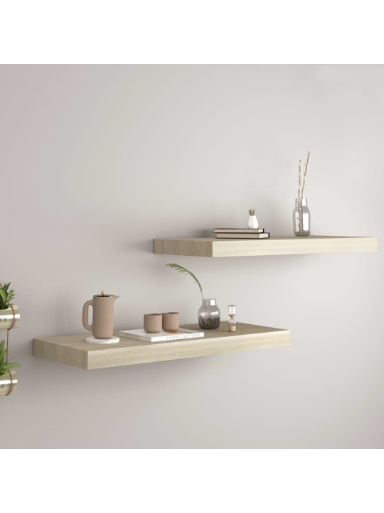 Sienas plaukti, 2 gab., ozolkoka krāsā, 60x23,5x3,8 cm, mdf