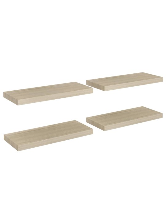 Sienas plaukti, 4 gab., ozolkoka krāsā, 60x23,5x3,8 cm, mdf