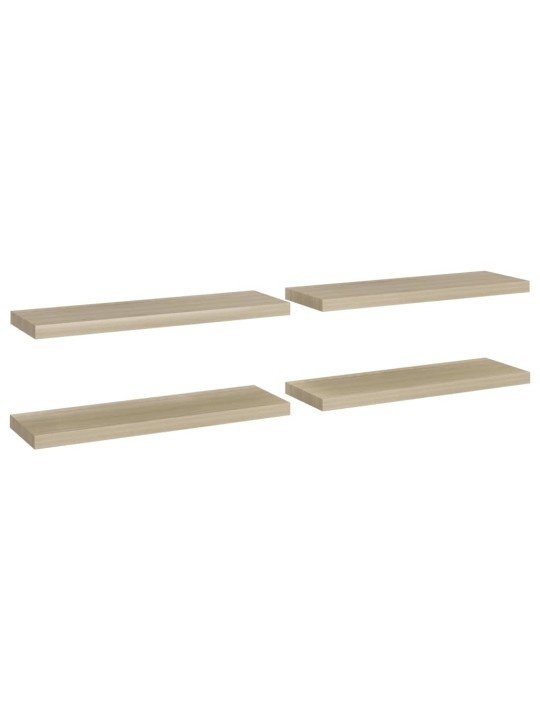 Sienas plaukti, 4 gab., ozolkoka krāsā, 80x23,5x3,8 cm, mdf