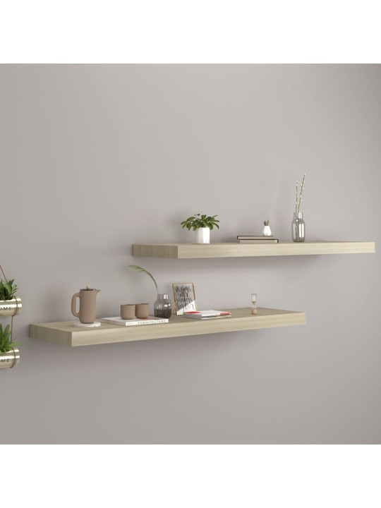 Sienas plaukti, 2 gab., ozolkoka krāsā, 90x23,5x3,8 cm, mdf