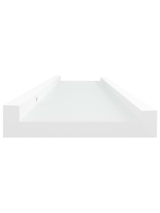 Sienas plaukti ar apmalēm, 2 gab., balti, 40x9x3 cm, mdf