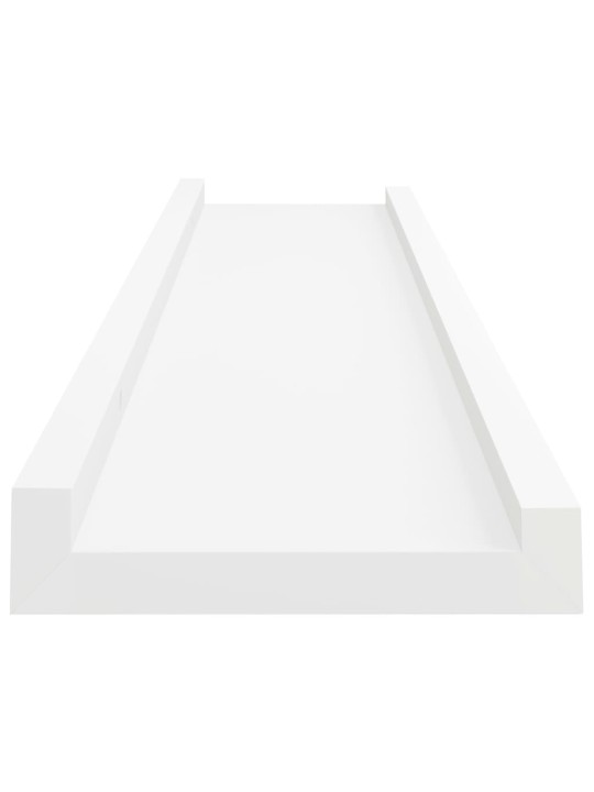 Sienas plaukti ar apmalēm, 2 gab., balti, 40x9x3 cm, mdf