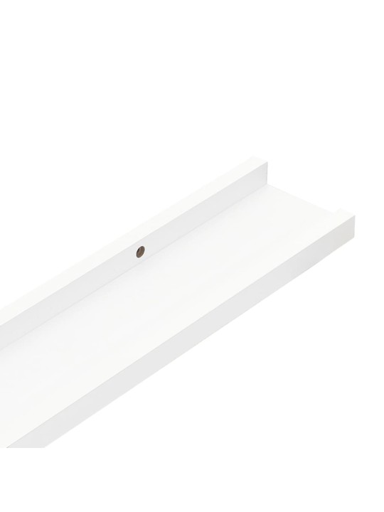 Sienas plaukti ar apmalēm, 2 gab., balti, 60x9x3 cm, mdf