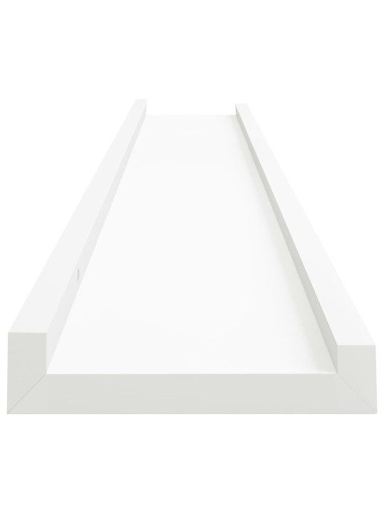 Sienas plaukti ar apmalēm, 2 gab., balti, 80x9x3 cm, mdf